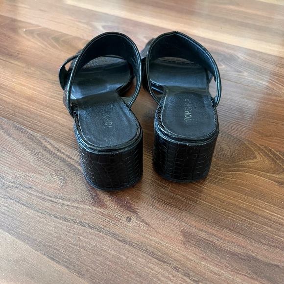 Top shop faux leather croc patent heeled sandals - Picture 3 of 5